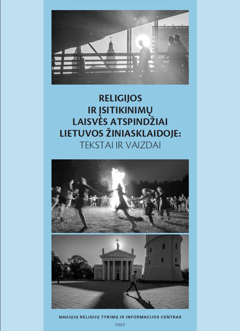 Leidinio „Religijos ir įsitikinimų laisvės atspindžiai Lietuvos žiniasklaidoje“ viršelis